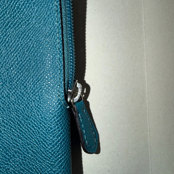 Coach Storypatch Pouch Zip Case Attachment Blue/green Leather - Picture 4 of 13
